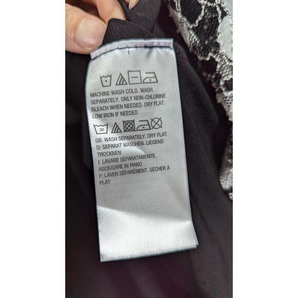 Susan Graver Women Top 3X Polka Dot Lace Overlay Swing Tunic Stretch Popover - Picture 7 of 10